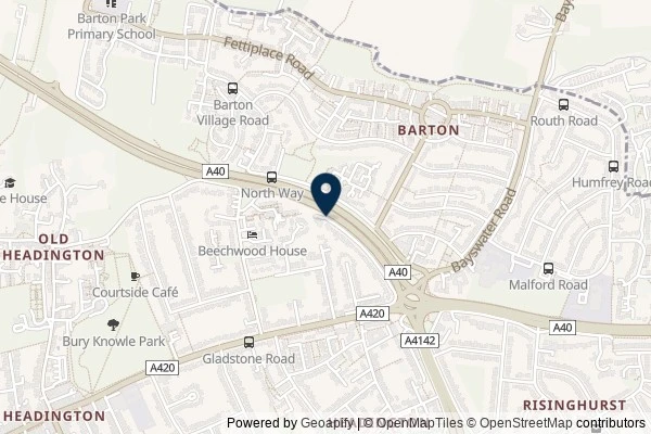 Map showing the area around: Dan Q performed maintenance for GC54F7B Oxford Steganography #2 – Selected Text