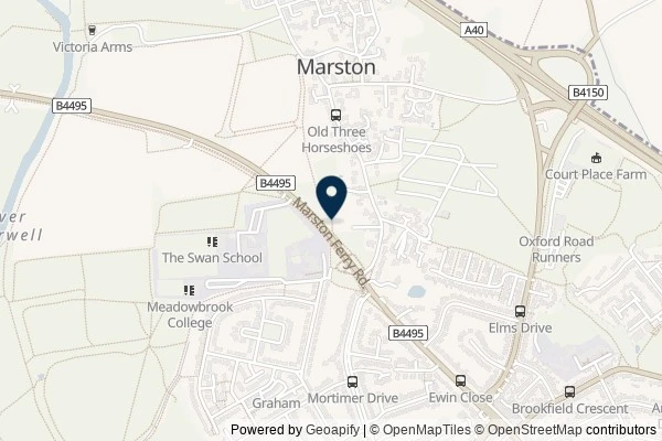 Map showing the area around: Dan Q posted a note for GC44C3P MarstonMystery4