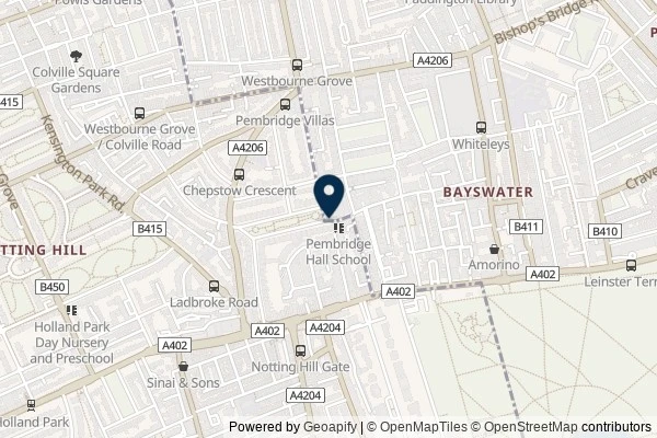Map showing the area around: Dan Q posted a note for GC5JV89 Pembridge Square