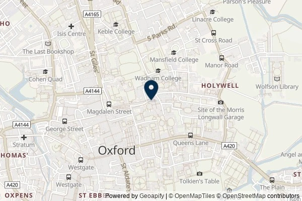 Map showing the area around: Dan Q note OK045B Broad Street Webcam (Oxford Martin School)