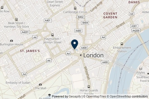 Map showing the area around: Dan Q found GC5A7DW Trafalgar Square