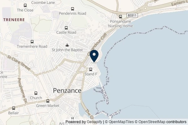 Map showing the area around: Dan Q couldn’t find GC26HE4 SideTracked – Penzance