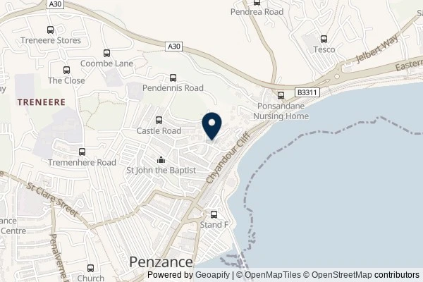 Map showing the area around: Dan Q found GC7H9RK The Bay view