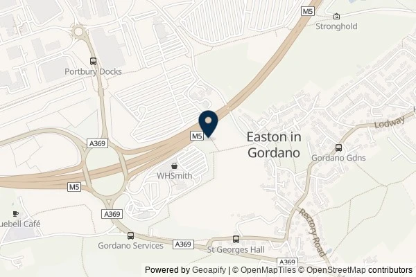 Map showing the area around: Dan Q found GC1TYZW Gordano services Motorway Mayhem M5 J19