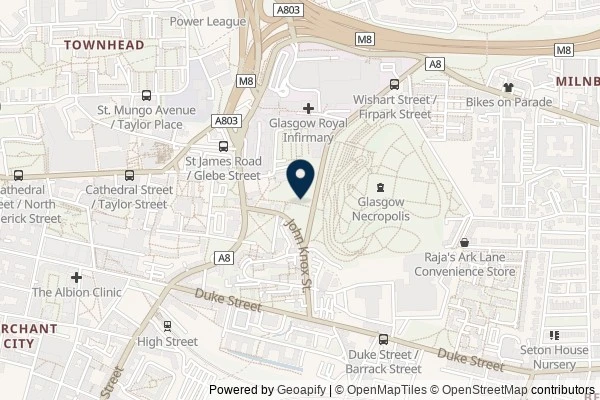 Map showing the area around: Dan Q found GC5N0VG The Bridge Of Sighs