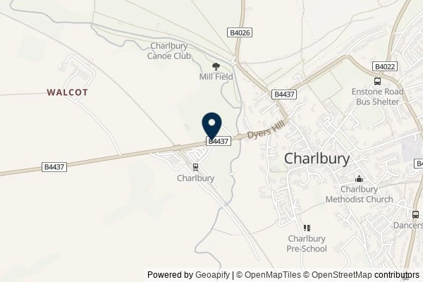 Map showing the area around: Dan Q found GC1JMQY SideTracked – Charlbury
