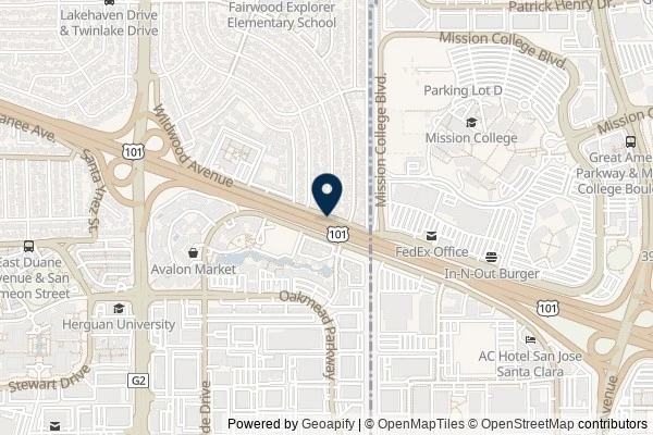 Map showing the area around: Dan Q found GC6KR0H Bay Area Calibration Point #4 – New Technology