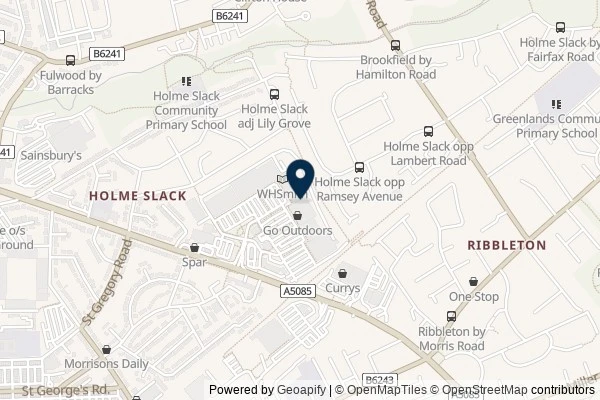 Map showing the area around: Review of Deepdale Shopping Park