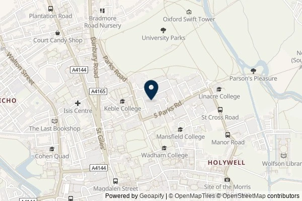 Map showing the area around: Review of Oxford University Museum of Natural History