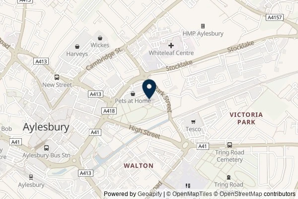 Map showing the area around: Review of Aqua Vale Swimming and Fitness Centre