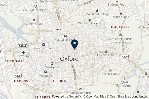 Map showing the area around: Review of The Oxford Sandwich Company