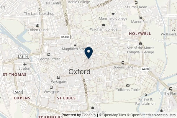 Map showing the area around: Review of Cardews of Oxford