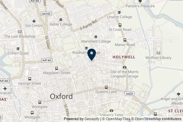 Map showing the area around: Review of Oxford Print Centre