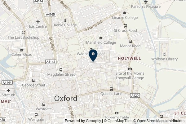 Map showing the area around: Review of The Tuck Shop