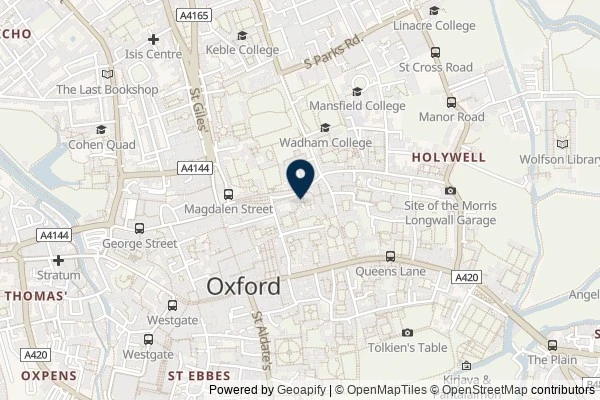 Map showing the area around: Review of History of Science Museum