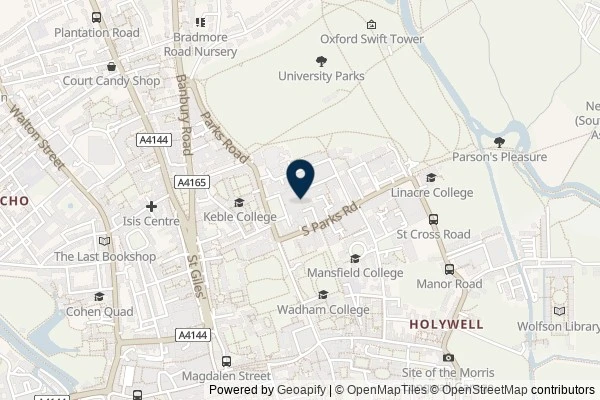 Map showing the area around: Review of Pitt Rivers Museum