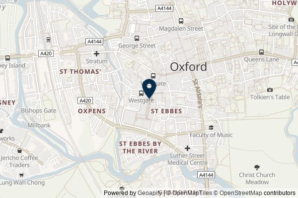 Map showing the area around: Review of Westgate Oxford