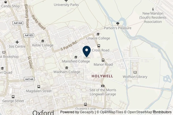Map showing the area around: Review of Oxford University Club