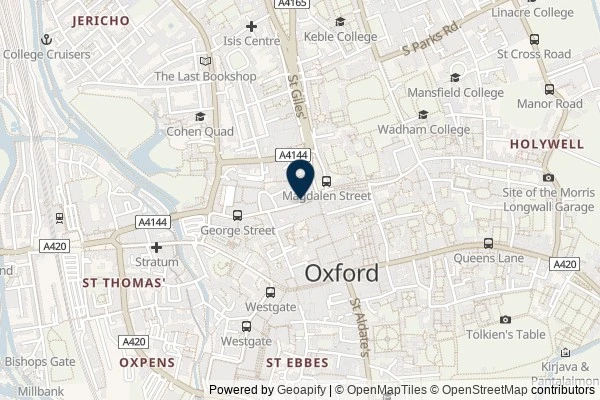 Map showing the area around: Review of Bella Italia – Oxford