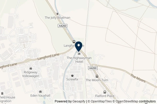 Map showing the area around: Review of The Highwayman Hotel