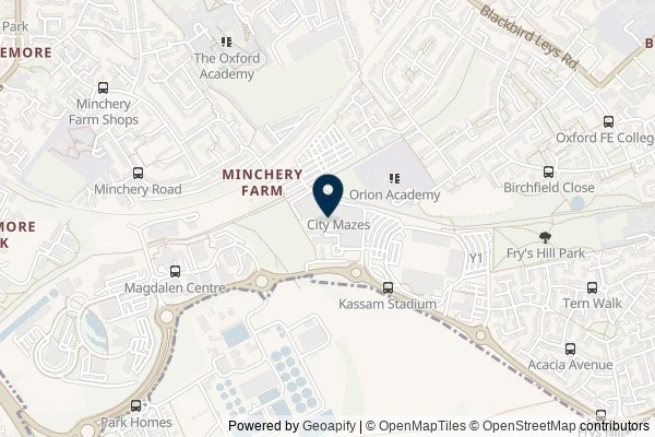 Map showing the area around: Review of City Mazes Oxford, Escape Rooms