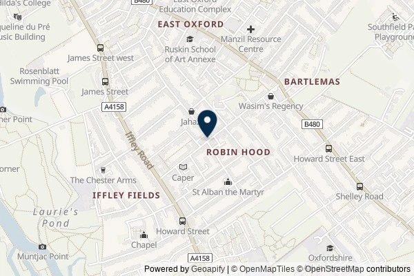 Map showing the area around: Review of The Rusty Bicycle