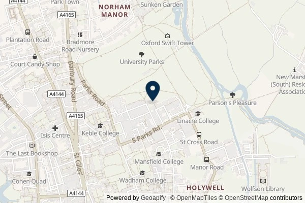 Map showing the area around: Review of Oxford University Security Services, OUSS