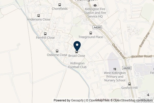 Map showing the area around: Review of Broad Close [bus stop]