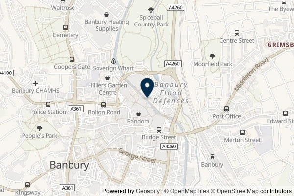 Map showing the area around: Review of Banbury Museum Trust