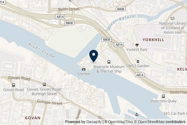 Map showing the area around: Review of Riverside Museum