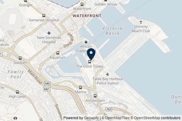 Map showing the area around: Dan Q found GC7B84E Cape Town / Table Mountain Virtual Reward