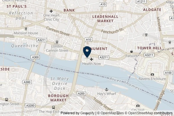 Map showing the area around: Dan Q found GC13M76 From a Swan to the Canary: St Magnus the Martyr