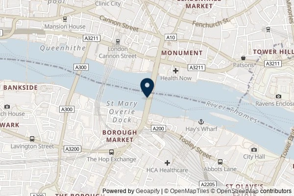 Map showing the area around: Dan Q found GC37D9X London Bridge