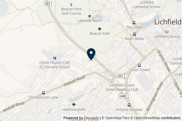 Map showing the area around: Dan Q found GC93KP4 Lichfield TB Resort & Spa