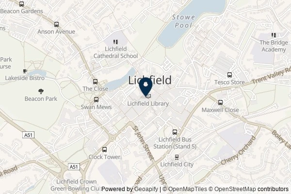 Map showing the area around: Dan Q found GC84Q4F Sam’s Cache