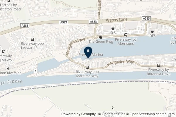 Map showing the area around: Dan Q found GC7JRT4 Preston Docks – Oh Buoy!