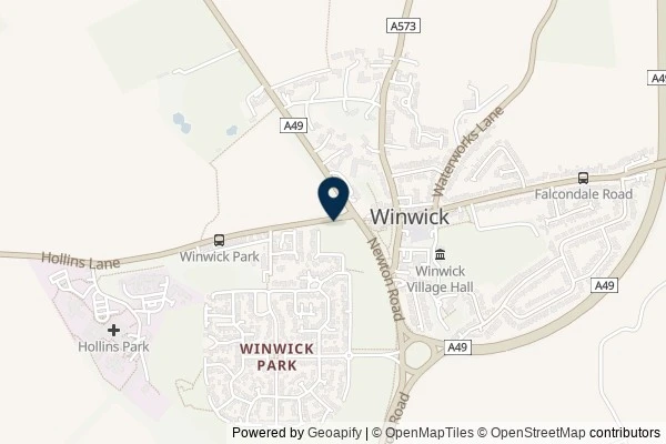 Map showing the area around: Dan Q found GC6WAB0 Church Micro 10221…Winwick