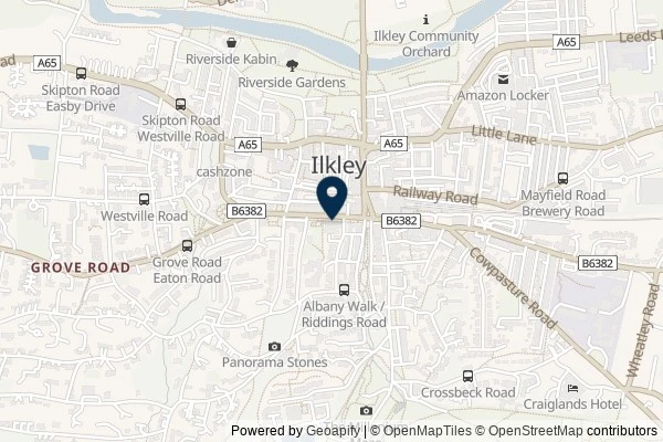 Map showing the area around: Dan Q found GC7RECF The Faces of Ilkley…..