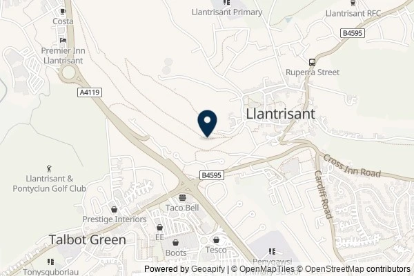 Map showing the area around: Dan Q found GC49ERC #4 Billy Wynt – Take a Seat