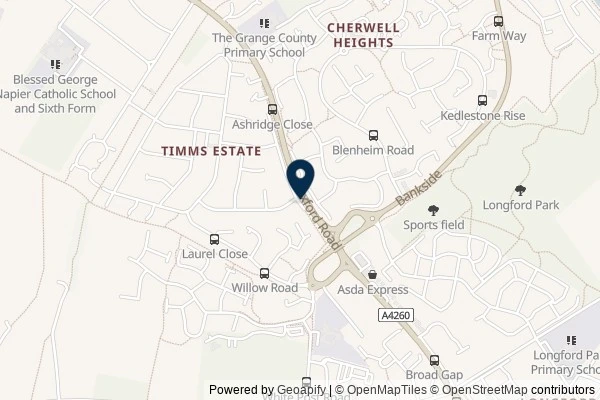 Map showing the area around: Dan Q found GC9Q4JG Timms Estate
