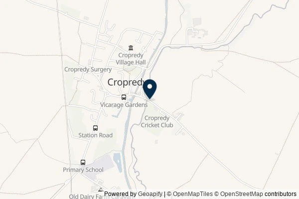 Map showing the area around: Dan Q found GC8DQ39 FYI 292 – The Battle of Cropredy Bridge