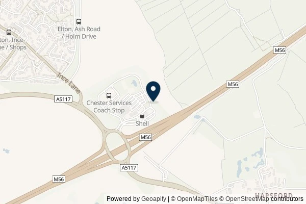 Map showing the area around: Dan Q found GC4PYPF Chester Services TB Hotel