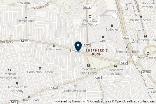 Map showing the area around: Dan Q found GC9M892 SideTracked – Shepherd’s Bush Market