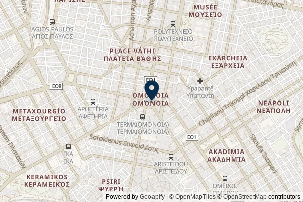 Map showing the area around: Dan Q found GC5KBK3 ISAP: Omonia