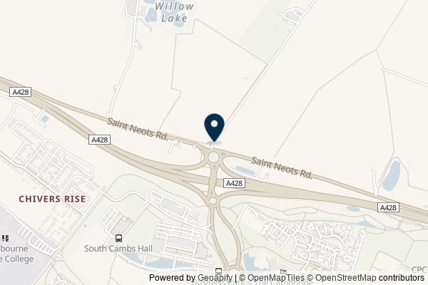 Map showing the area around: Dan Q found GC51F07 Knapwell one and a half