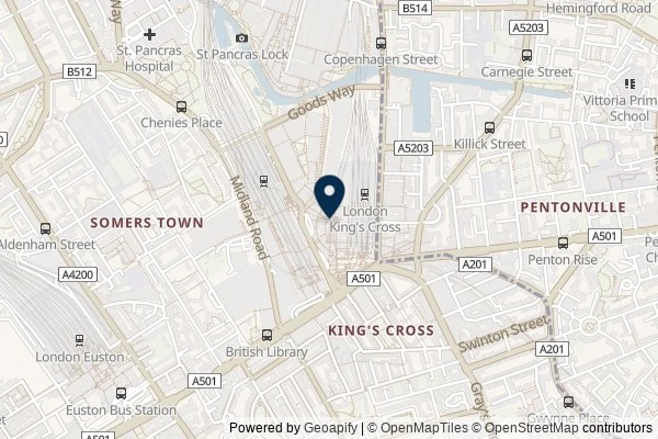 Map showing the area around: Dan Q found GC7B9CP Platform 9 3/4