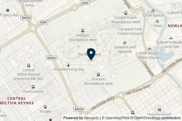 Map showing the area around: Dan Q found GC4NX9Y Light Pyramid (MK Artwalks)