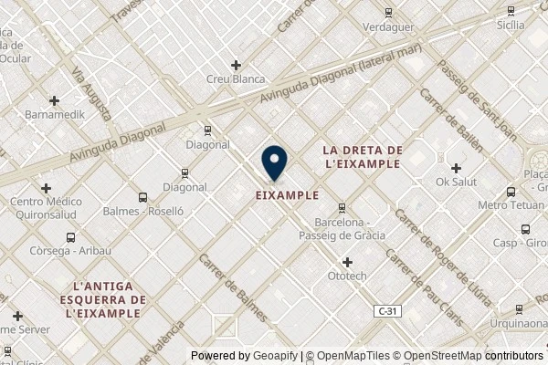 Map showing the area around: Dan Q found GCAG598 Mimetic – Passeig de Gràcia
