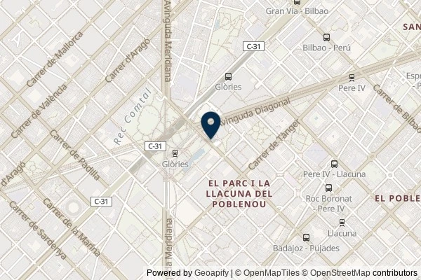 Map showing the area around: Dan Q found GC1788D Torre Agbar