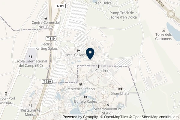 Map showing the area around: PortAventura